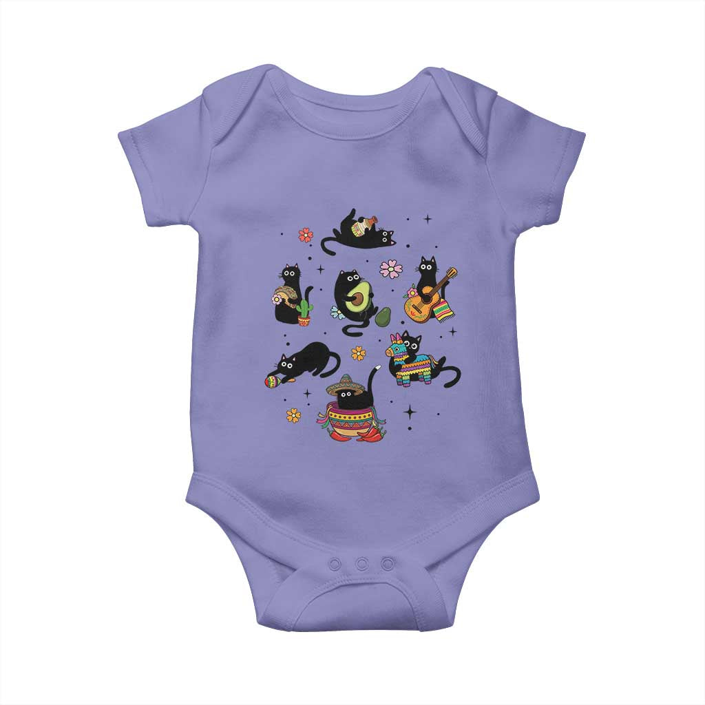 Funny Black Cat Lover Cinco De Mayo Baby Onesie Mexican Fiesta Gift TS12 Violet Print Your Wear