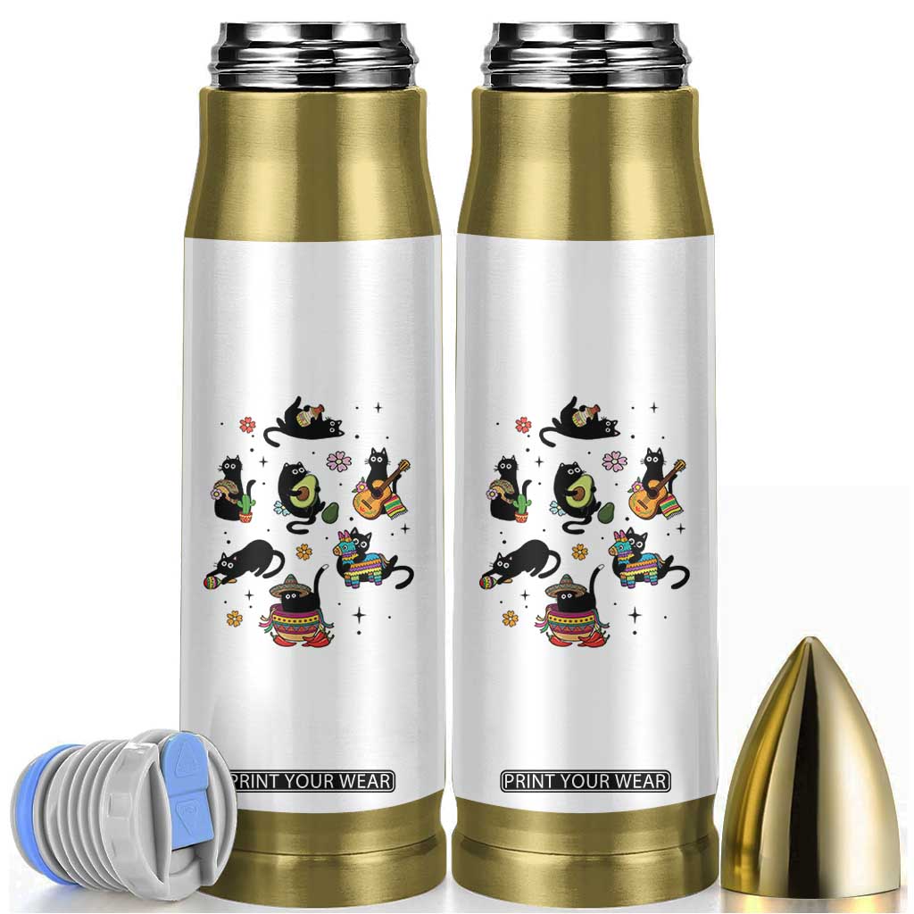 Funny Black Cat Lover Cinco De Mayo Bullet Tumbler Mexican Fiesta Gift TS12 White Print Your Wear