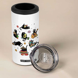 Funny Black Cat Lover Cinco De Mayo 4 in 1 Can Cooler Tumbler Mexican Fiesta Gift TS12 Print Your Wear
