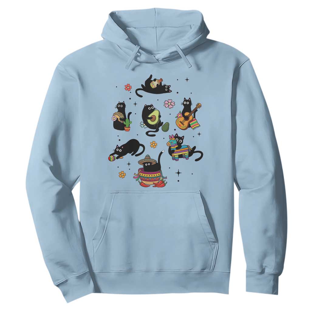 Funny Black Cat Lover Cinco De Mayo Hoodie Mexican Fiesta Gift TS12 Light Blue Print Your Wear