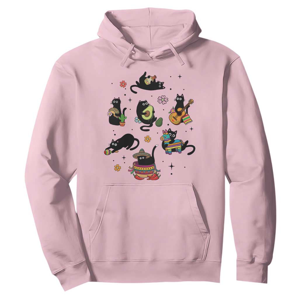 Funny Black Cat Lover Cinco De Mayo Hoodie Mexican Fiesta Gift TS12 Light Pink Print Your Wear