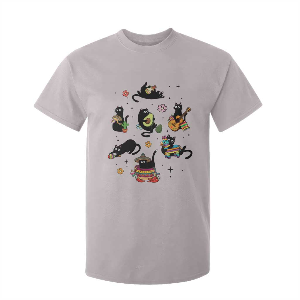 Funny Black Cat Lover Cinco De Mayo T Shirt For Kid Mexican Fiesta Gift TS12 Ice Gray Print Your Wear