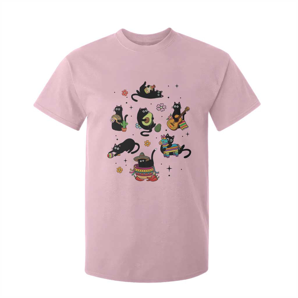 Funny Black Cat Lover Cinco De Mayo T Shirt For Kid Mexican Fiesta Gift TS12 Light Pink Print Your Wear