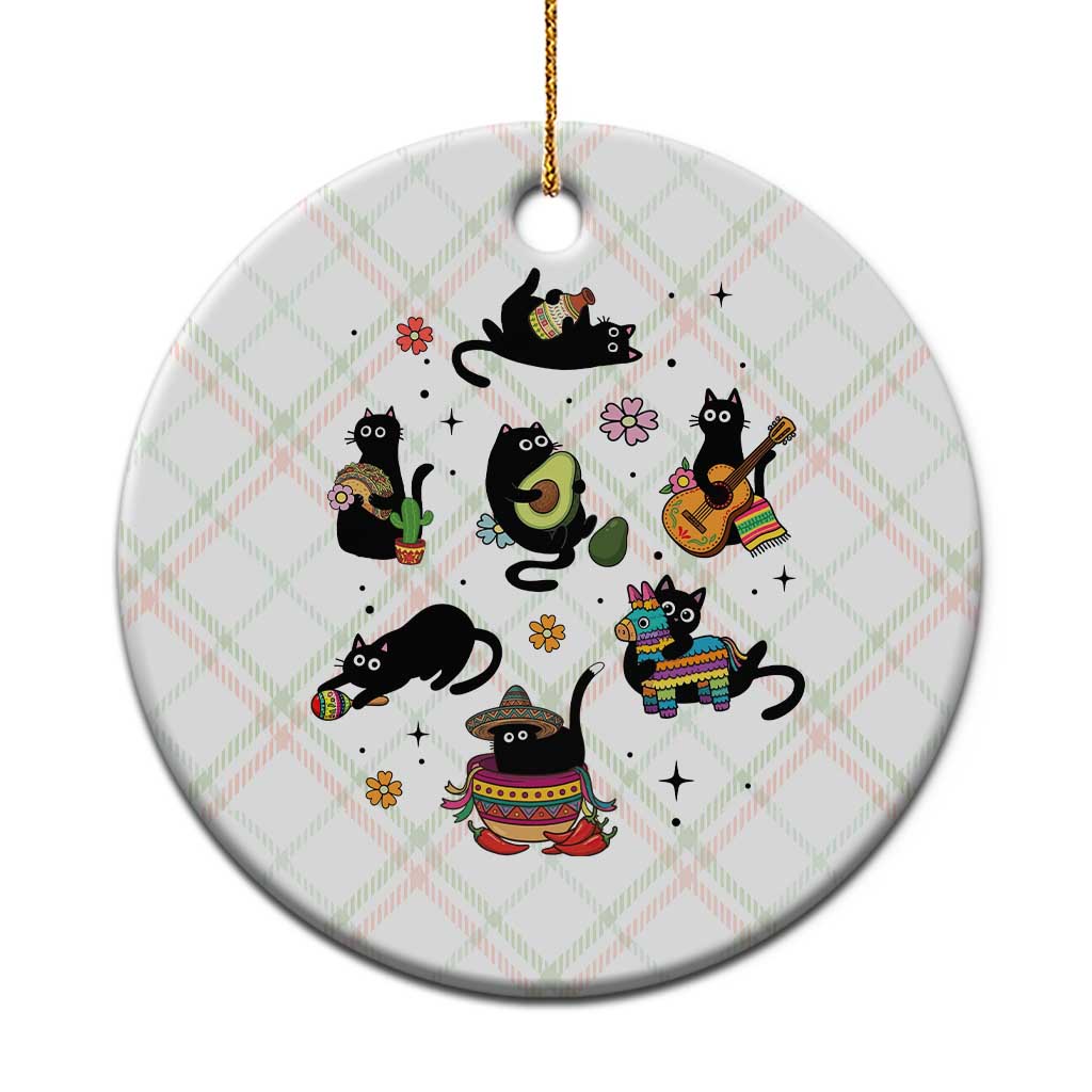 Funny Black Cat Lover Cinco De Mayo Ceramic Ornament Mexican Fiesta Gift TS12 1pc Christmas Plaid Print Your Wear