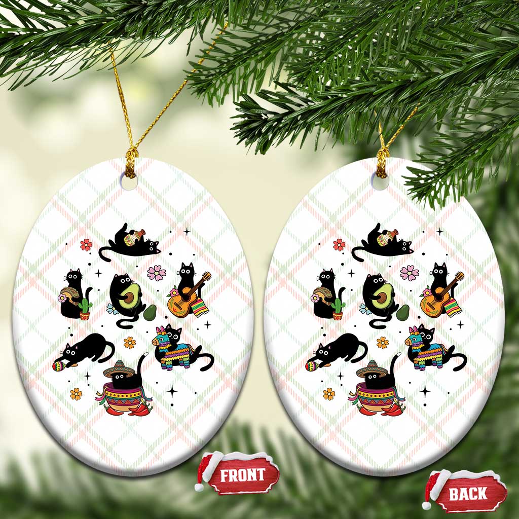 Funny Black Cat Lover Cinco De Mayo Ceramic Ornament Mexican Fiesta Gift TS12 Print Your Wear