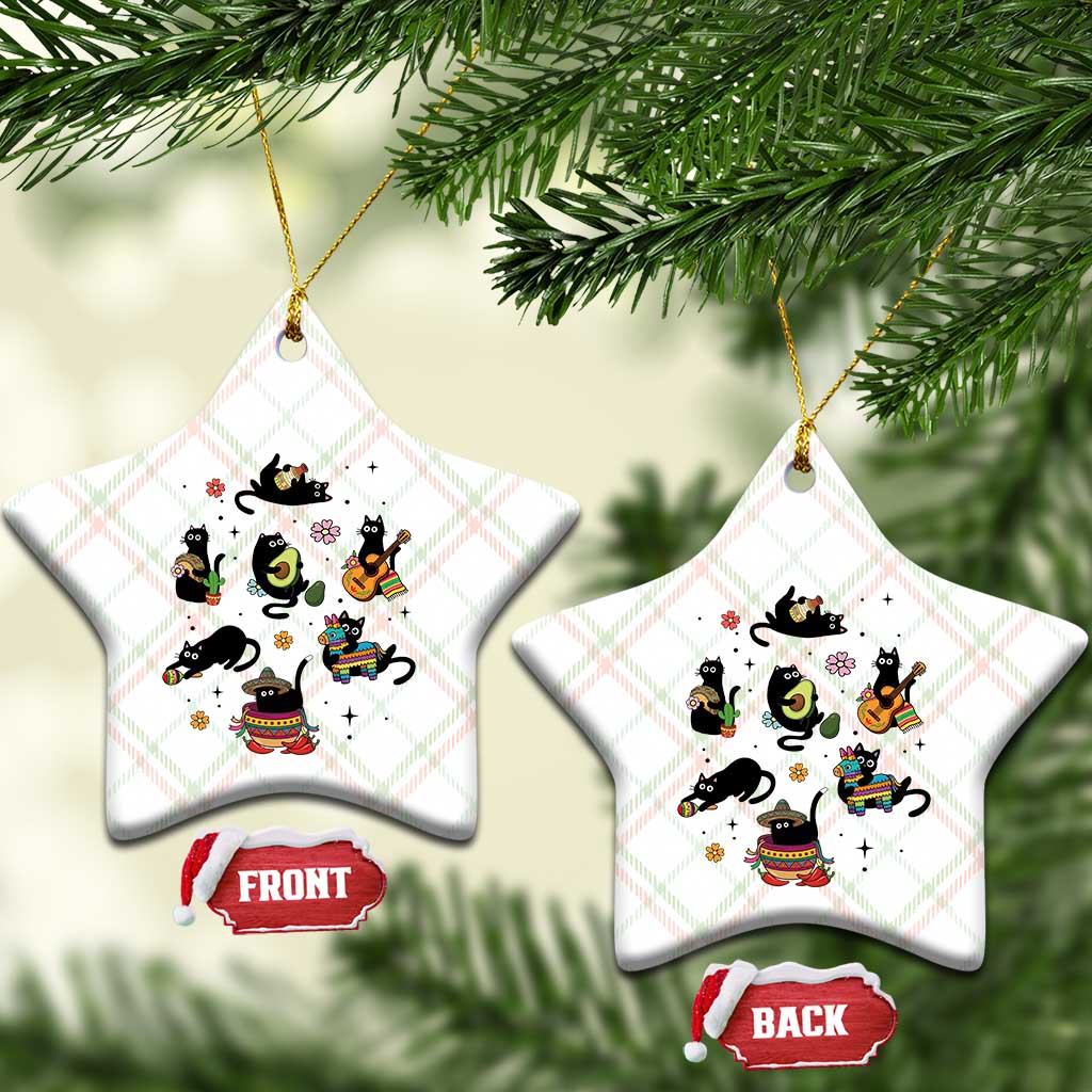 Funny Black Cat Lover Cinco De Mayo Ceramic Ornament Mexican Fiesta Gift TS12 Print Your Wear