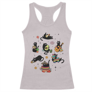 Funny Black Cat Lover Cinco De Mayo Racerback Tank Top Mexican Fiesta Gift TS12 Ice Gray Print Your Wear