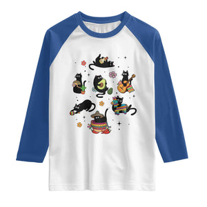 Funny Black Cat Lover Cinco De Mayo Raglan Shirt Mexican Fiesta Gift TS12 White Royal Print Your Wear