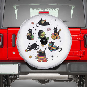 Funny Black Cat Lover Cinco De Mayo Spare Tire Cover Mexican Fiesta Gift TS12 White Print Your Wear
