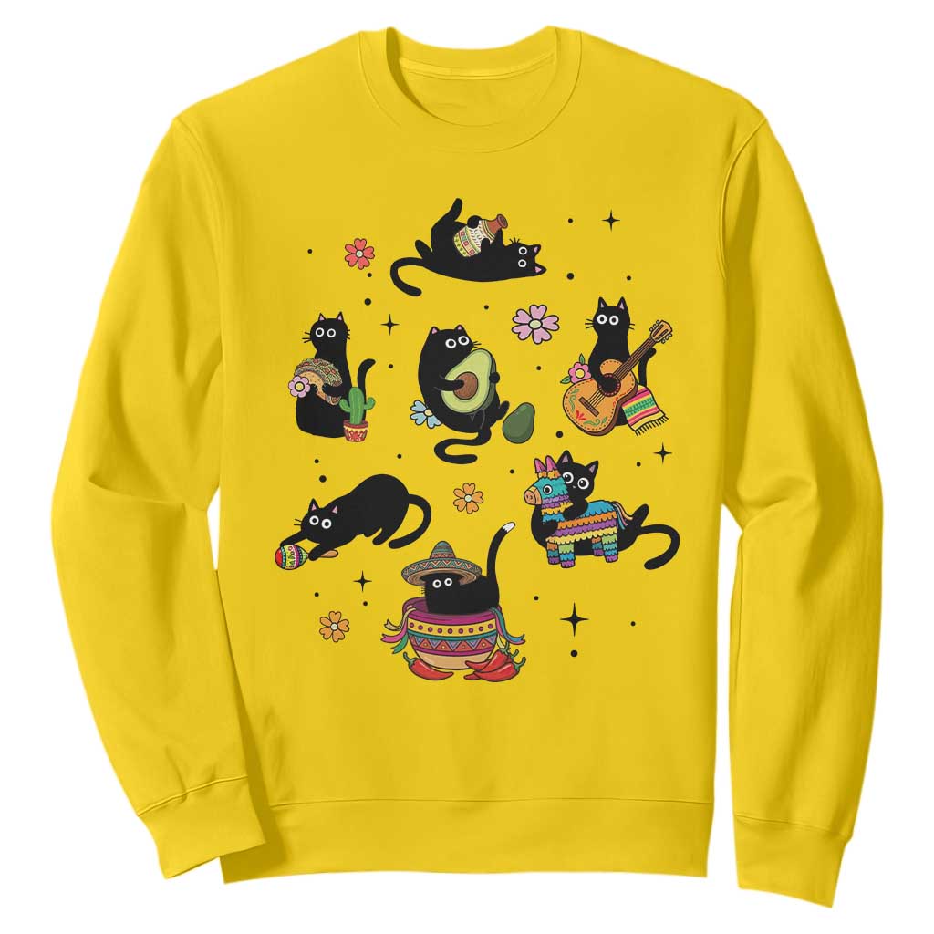 Funny Black Cat Lover Cinco De Mayo Sweatshirt Mexican Fiesta Gift TS12 Daisy Print Your Wear