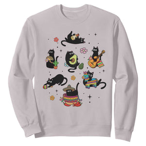 Funny Black Cat Lover Cinco De Mayo Sweatshirt Mexican Fiesta Gift TS12 Ice Gray Print Your Wear