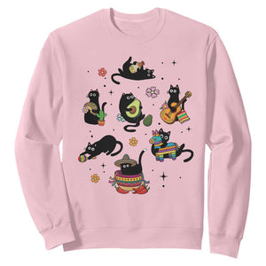 Funny Black Cat Lover Cinco De Mayo Sweatshirt Mexican Fiesta Gift TS12 Light Pink Print Your Wear