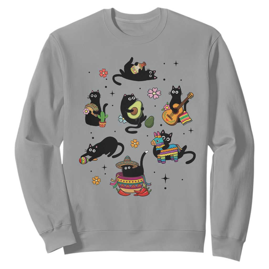 Funny Black Cat Lover Cinco De Mayo Sweatshirt Mexican Fiesta Gift TS12 Sport Gray Print Your Wear