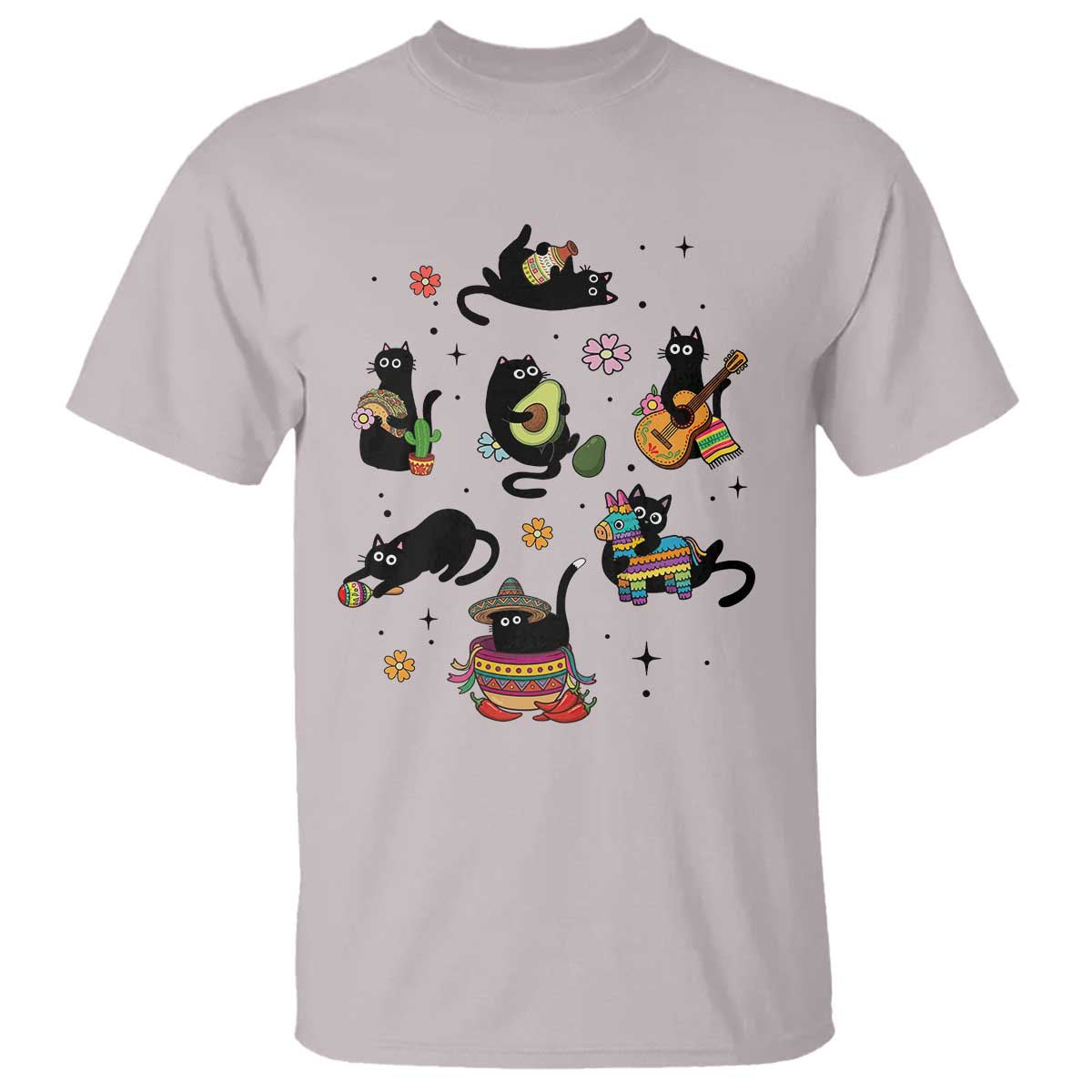 Funny Black Cat Lover Cinco De Mayo T Shirt Mexican Fiesta Gift TS12 Ice Gray Print Your Wear