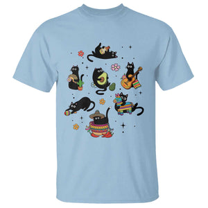 Funny Black Cat Lover Cinco De Mayo T Shirt Mexican Fiesta Gift TS12 Light Blue Print Your Wear