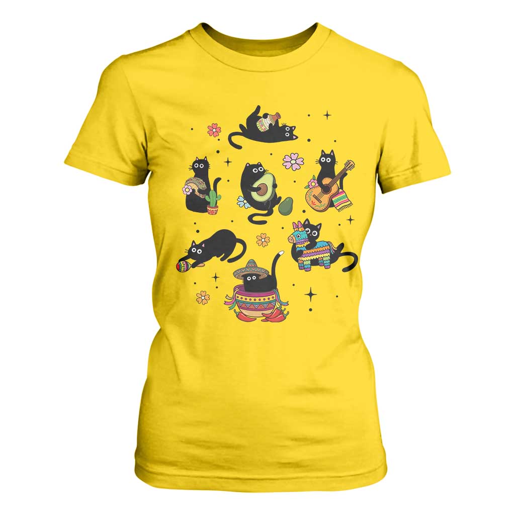 Funny Black Cat Lover Cinco De Mayo T Shirt For Women Mexican Fiesta Gift TS12 Daisy Print Your Wear