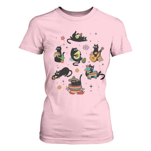 Funny Black Cat Lover Cinco De Mayo T Shirt For Women Mexican Fiesta Gift TS12 Light Pink Print Your Wear
