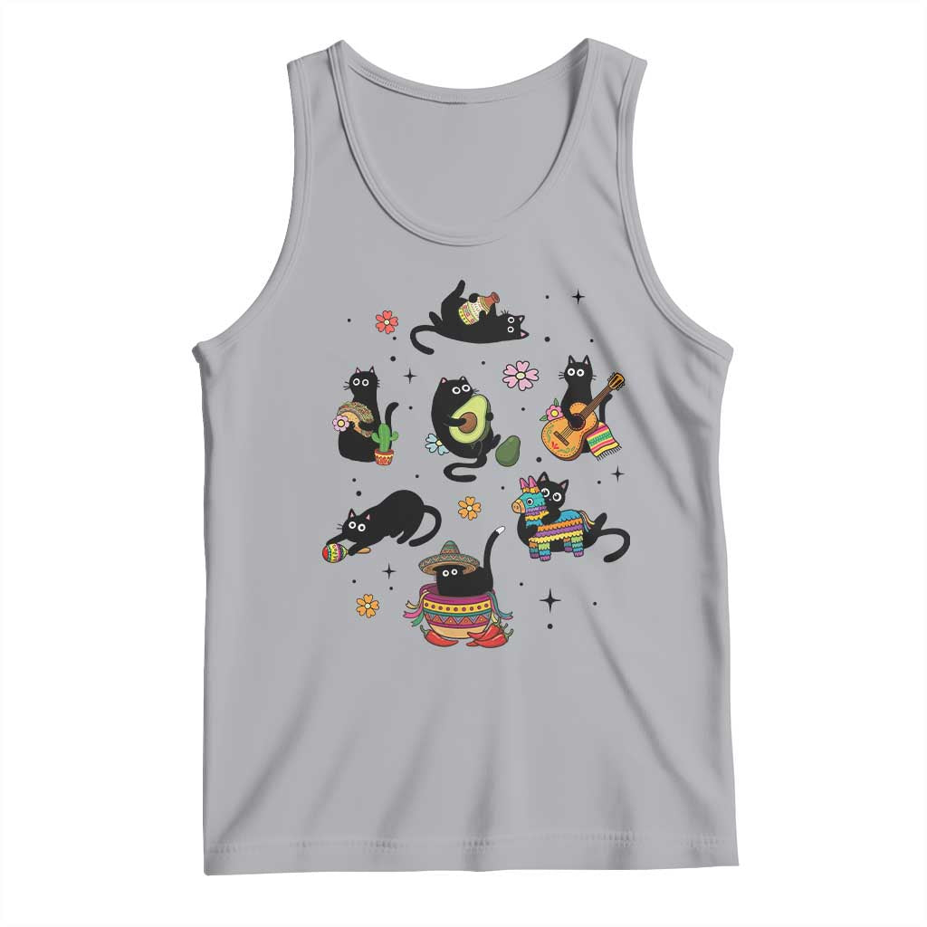 Funny Black Cat Lover Cinco De Mayo Tank Top Mexican Fiesta Gift TS12 Athletic Heather Print Your Wear