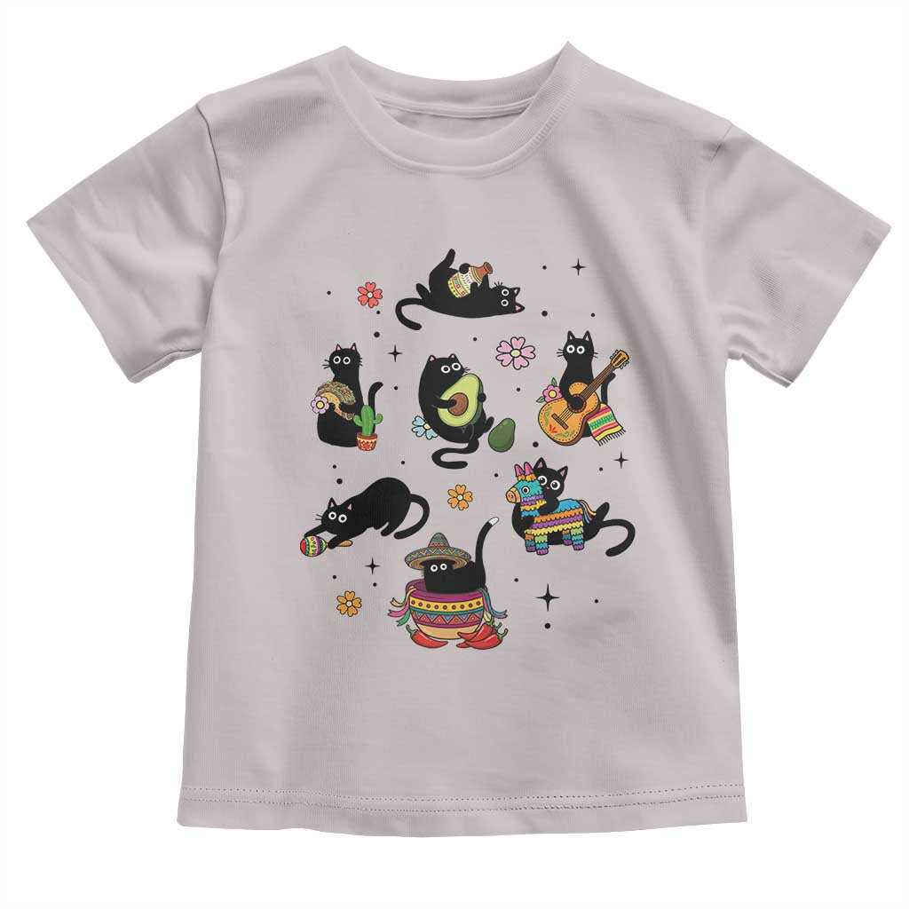 Funny Black Cat Lover Cinco De Mayo Toddler T Shirt Mexican Fiesta Gift TS12 Ice Gray Print Your Wear