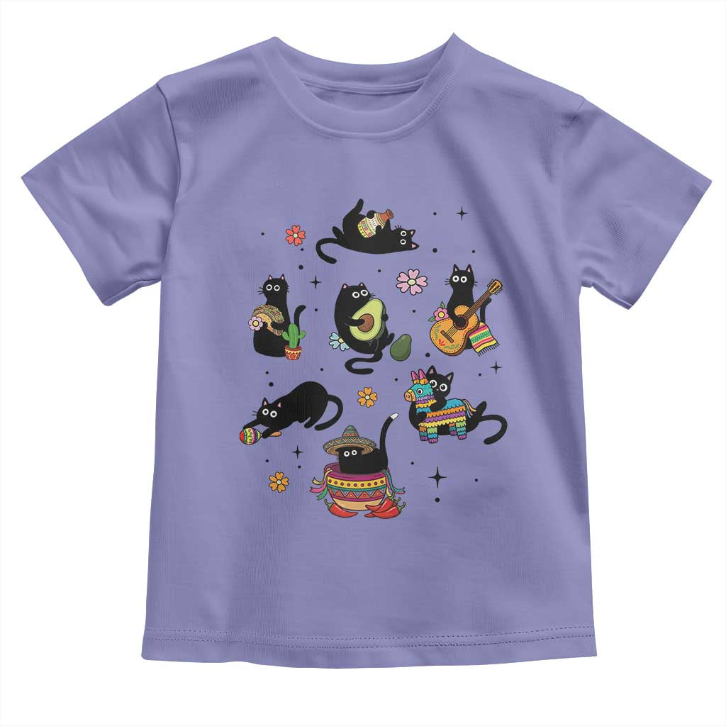 Funny Black Cat Lover Cinco De Mayo Toddler T Shirt Mexican Fiesta Gift TS12 Violet Print Your Wear