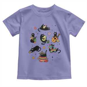 Funny Black Cat Lover Cinco De Mayo Toddler T Shirt Mexican Fiesta Gift TS12 Violet Print Your Wear