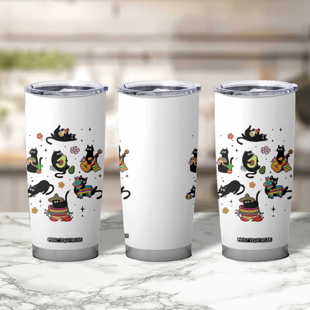 Funny Black Cat Lover Cinco De Mayo Tumbler Cup Mexican Fiesta Gift TS12 Print Your Wear