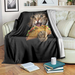 Funny Cat Eating Taco Throw Blanket Mexican Food Lover Gift TS12 Print Your Wear