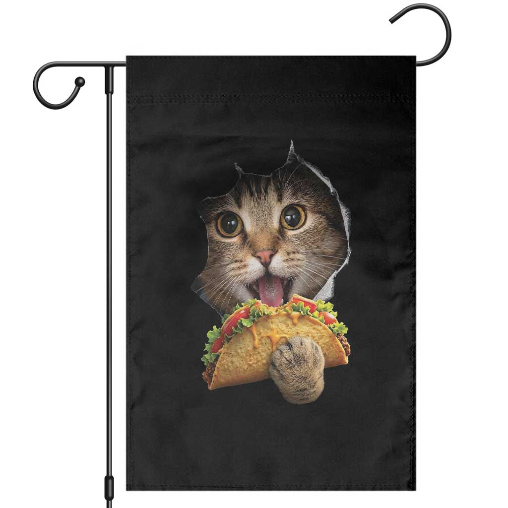Funny Cat Eating Taco Garden Flag Mexican Food Lover Gift TS12 Black Print Your Wear