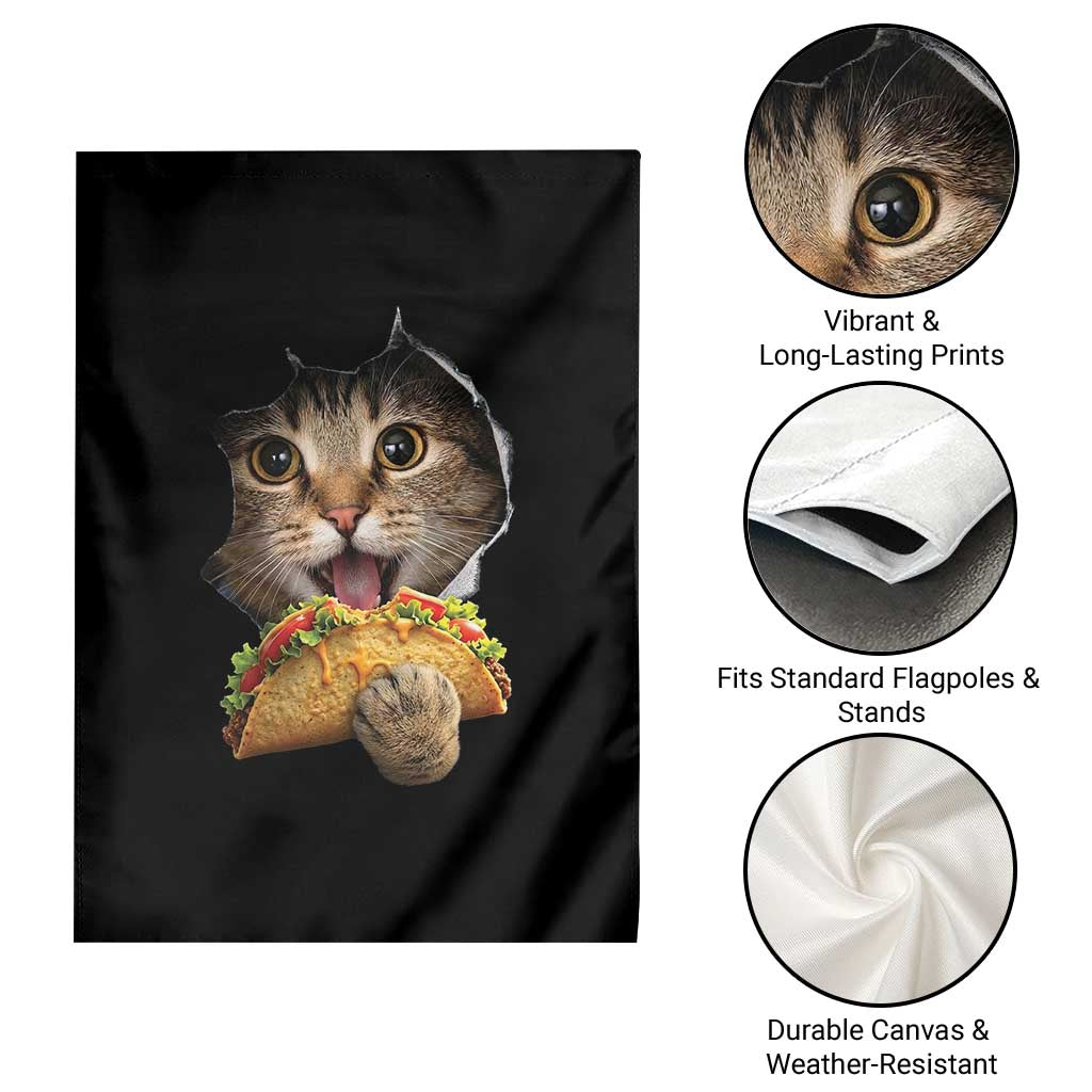 Funny Cat Eating Taco Garden Flag Mexican Food Lover Gift TS12 Print Your Wear