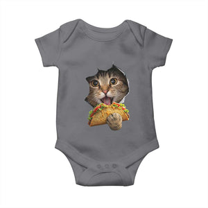 Funny Cat Eating Taco Baby Onesie Mexican Food Lover Gift TS12 Charcoal Print Your Wear