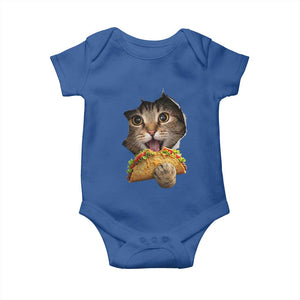 Funny Cat Eating Taco Baby Onesie Mexican Food Lover Gift TS12 Royal Blue Print Your Wear