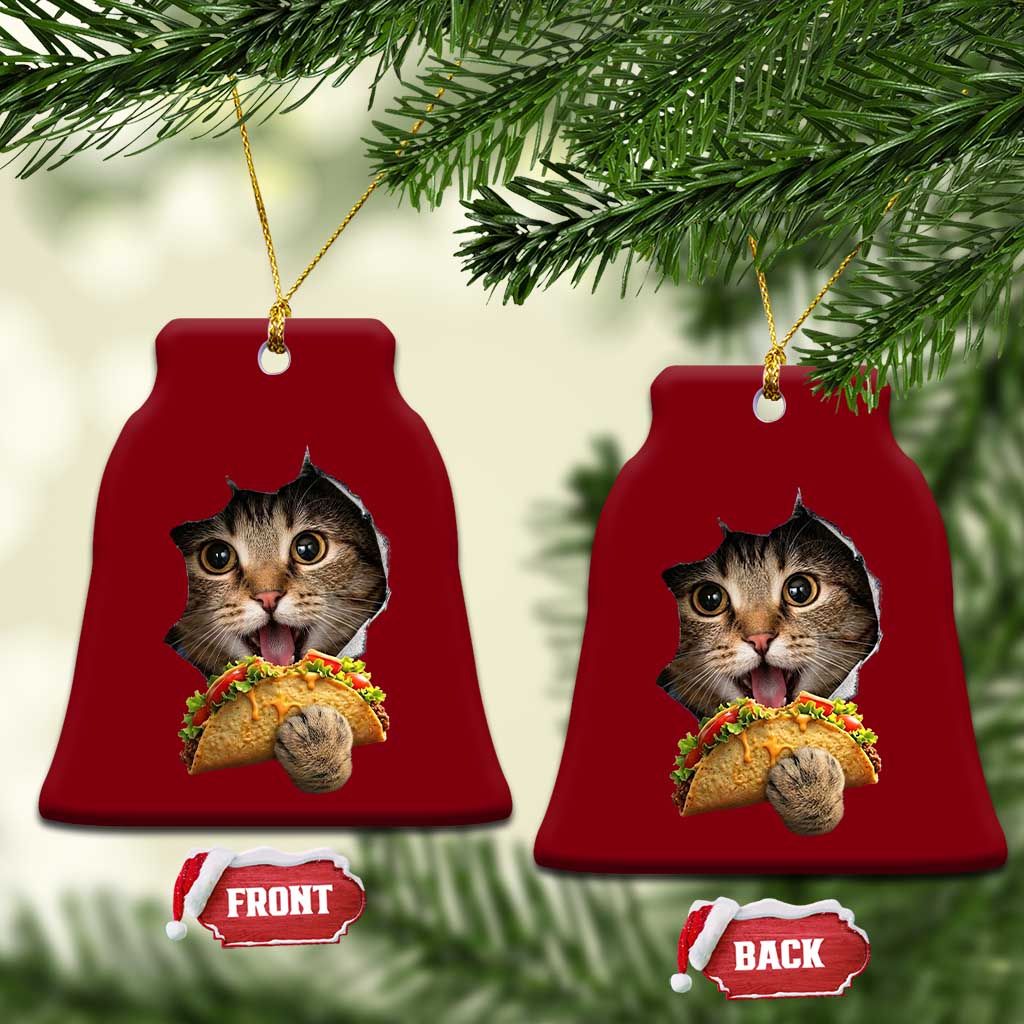 Funny Cat Eating Taco Ceramic Ornament Mexican Food Lover Gift TS12 Print Your Wear