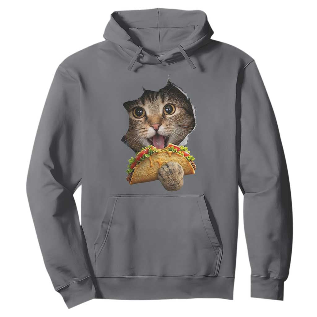 Funny Cat Eating Taco Hoodie Mexican Food Lover Gift TS12 Charcoal Print Your Wear