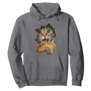 Funny Cat Eating Taco Hoodie Mexican Food Lover Gift TS12 Charcoal Print Your Wear