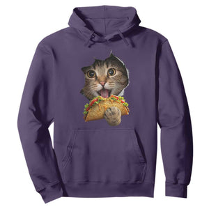 Funny Cat Eating Taco Hoodie Mexican Food Lover Gift TS12 Purple Print Your Wear