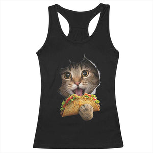 Funny Cat Eating Taco Racerback Tank Top Mexican Food Lover Gift TS12 Black Print Your Wear