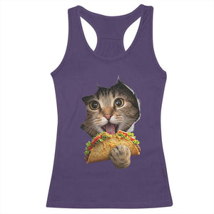 Funny Cat Eating Taco Racerback Tank Top Mexican Food Lover Gift TS12 Purple Print Your Wear