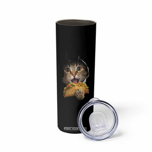 Funny Cat Eating Taco Skinny Tumbler Mexican Food Lover Gift TS12 Print Your Wear