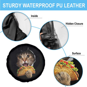 Funny Cat Eating Taco Spare Tire Cover Mexican Food Lover Gift TS12 Print Your Wear
