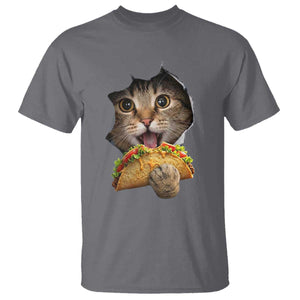 Funny Cat Eating Taco T Shirt Mexican Food Lover Gift TS12 Charcoal Print Your Wear