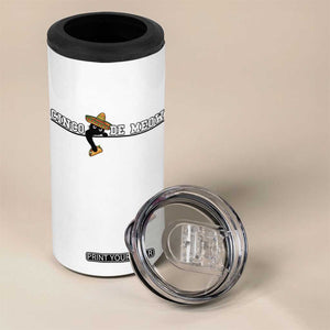 Funny Cinco De Meow 4 in 1 Can Cooler Tumbler Cute Black Cat Eating Taco TS12 Print Your Wear