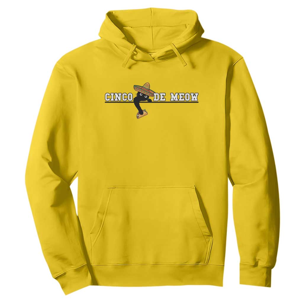 Funny Cinco De Meow Hoodie Cute Black Cat Eating Taco TS12 Daisy Print Your Wear