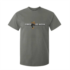 Funny Cinco De Meow T Shirt For Kid Cute Black Cat Eating Taco TS12 Military Green Print Your Wear