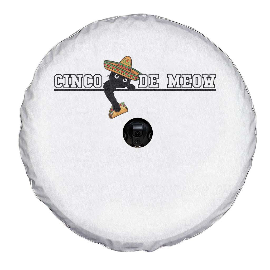 Funny Cinco De Meow Spare Tire Cover Cute Black Cat Eating Taco TS12 Print Your Wear