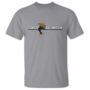 Funny Cinco De Meow T Shirt Cute Black Cat Eating Taco TS12 Sport Gray Print Your Wear