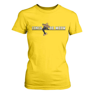 Funny Cinco De Meow T Shirt For Women Cute Black Cat Eating Taco TS12 Daisy Print Your Wear
