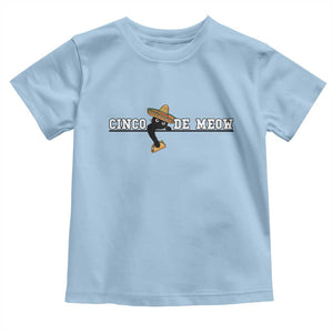 Funny Cinco De Meow Toddler T Shirt Cute Black Cat Eating Taco TS12 Light Blue Print Your Wear