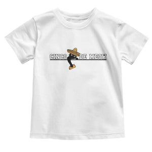 Funny Cinco De Meow Toddler T Shirt Cute Black Cat Eating Taco TS12 White Print Your Wear