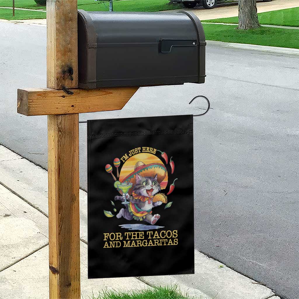 Funny Cinco De Mayo Cat Garden Flag Just Here For The Tacos And Margaritas TS12 Print Your Wear