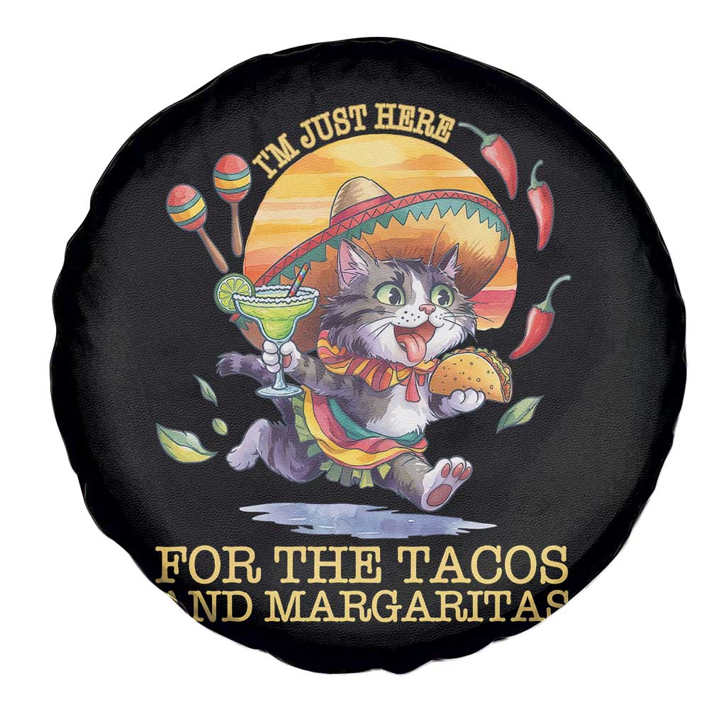 Funny Cinco De Mayo Cat Spare Tire Cover Just Here For The Tacos And Margaritas TS12 Print Your Wear